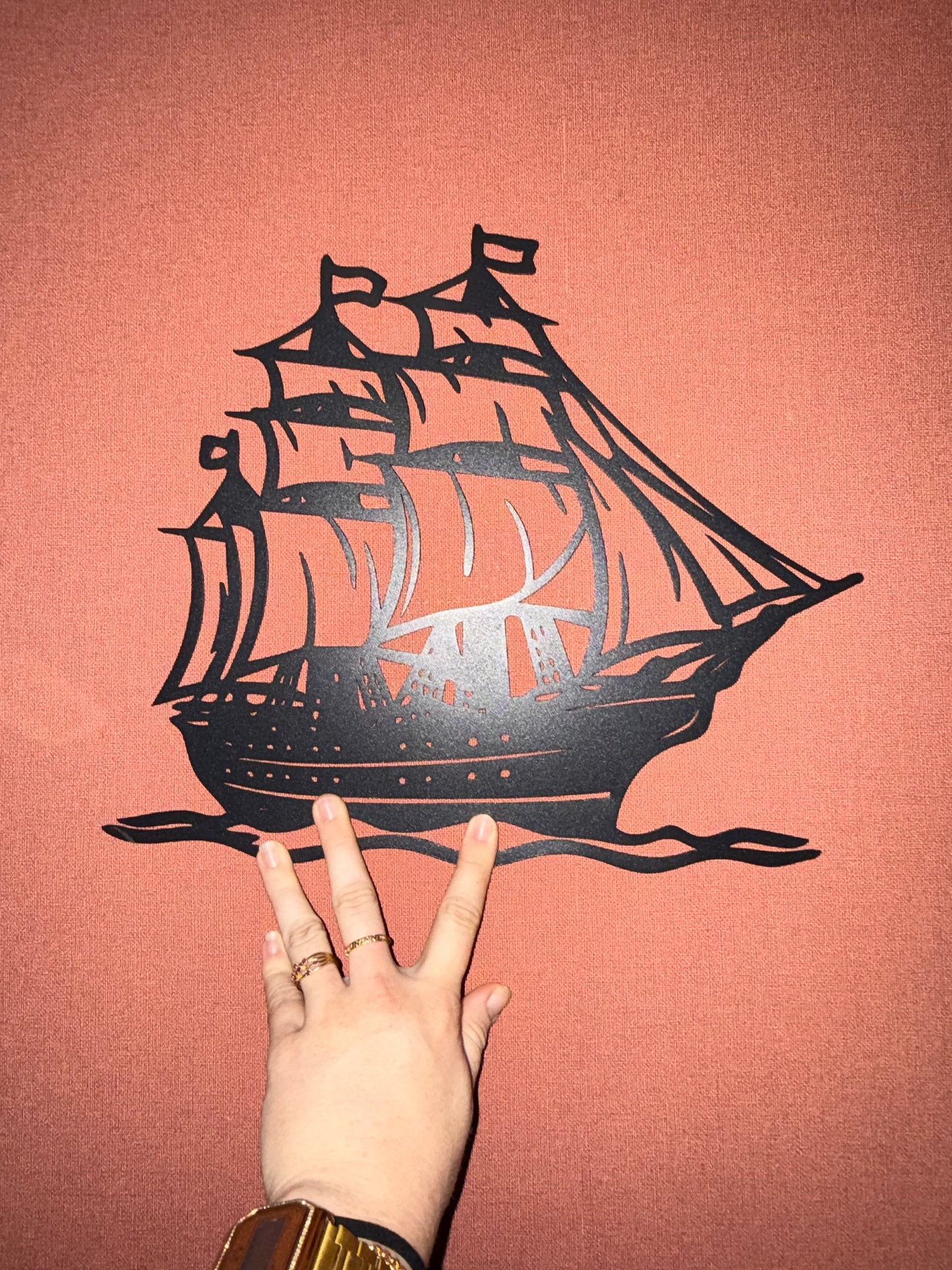 Support décoration metal bateau