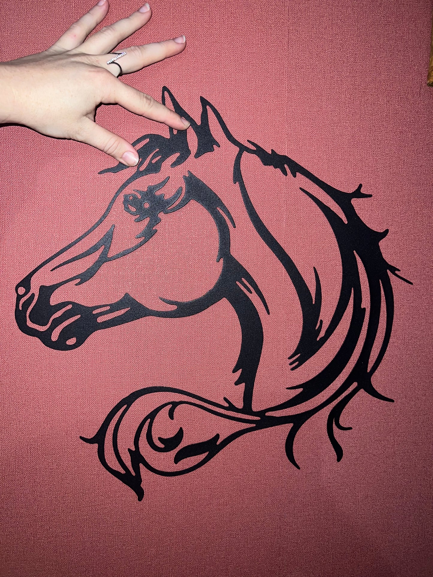 Décoration mural en métal cheval