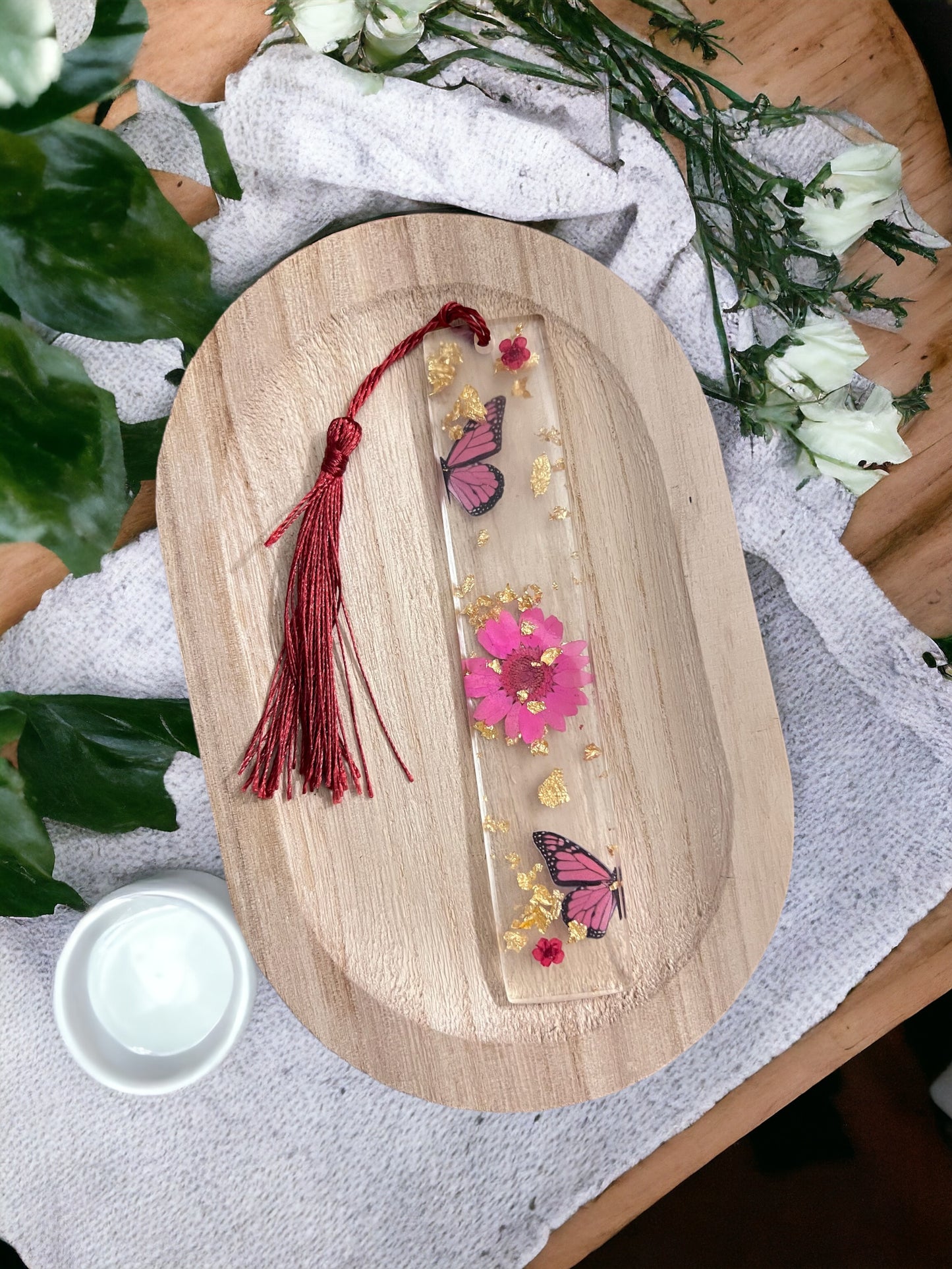 Marque pages avec fleurs séchées