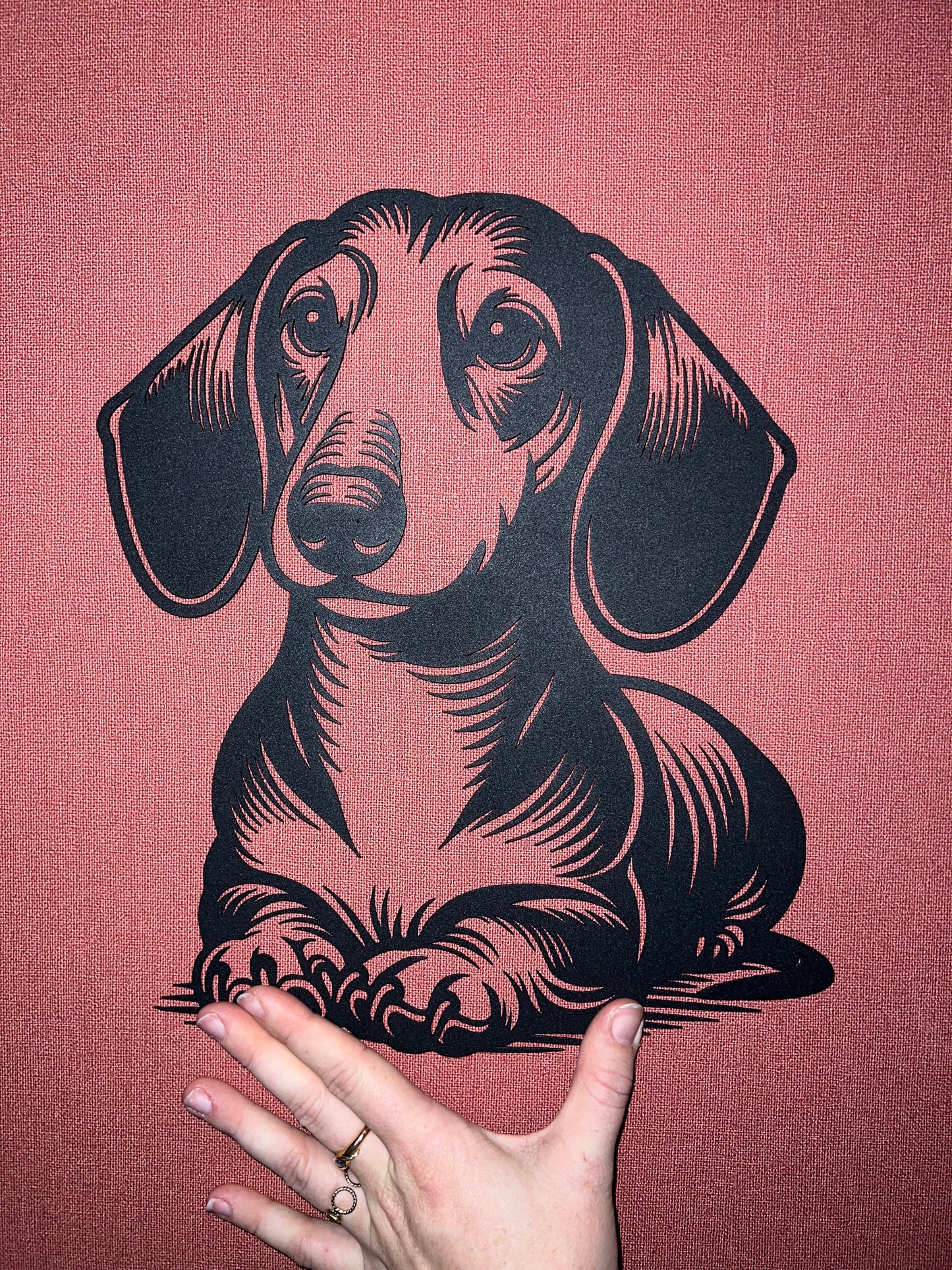 Décoration mural en métal chien teckel