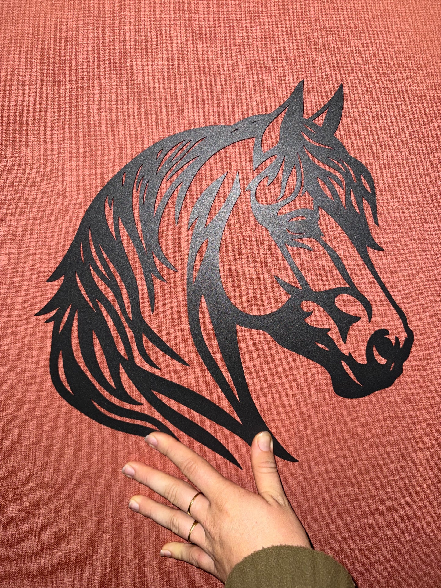 Décoration mural en métal cheval