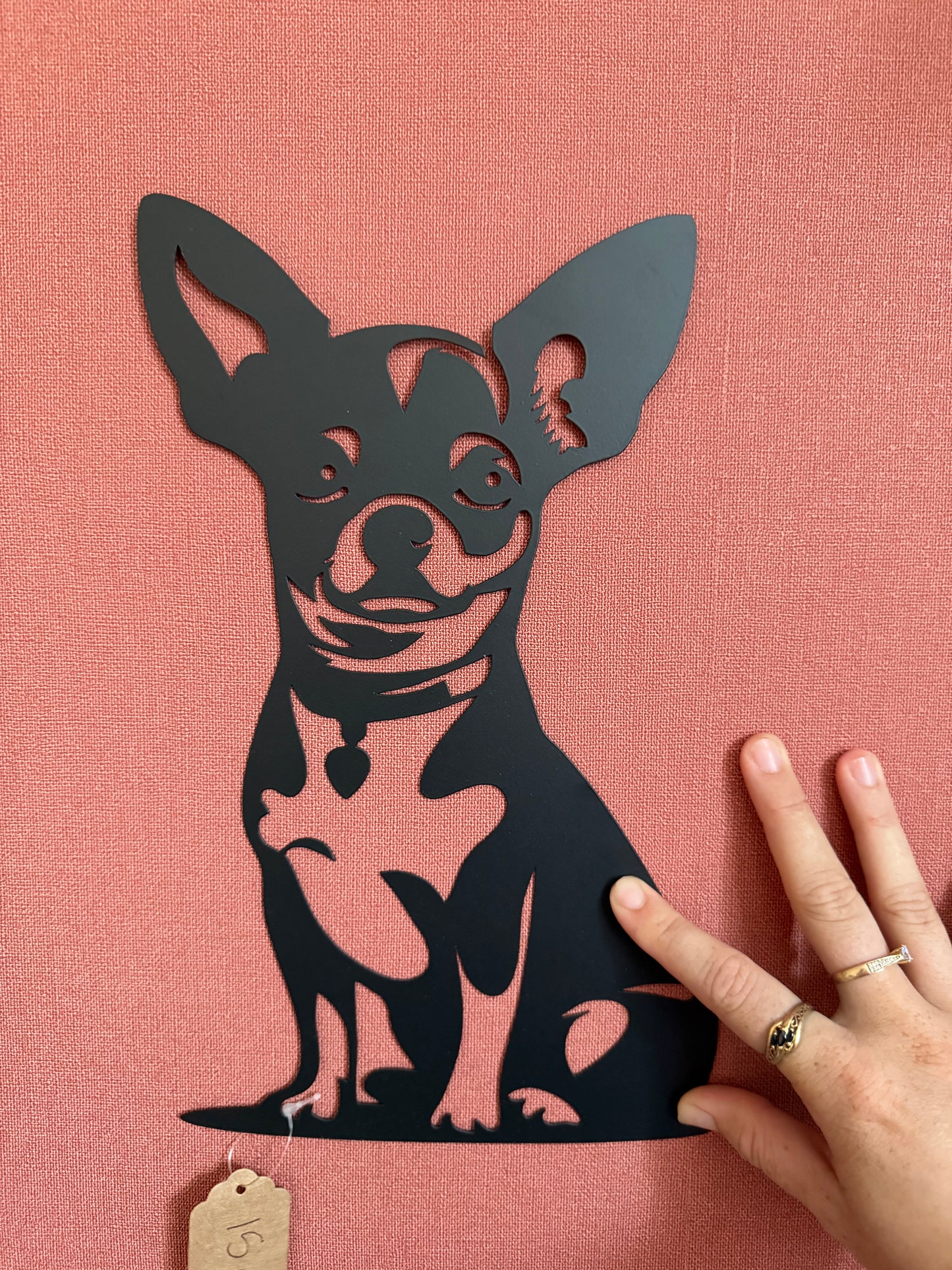 Décoration mural en métal chien chiahuahua