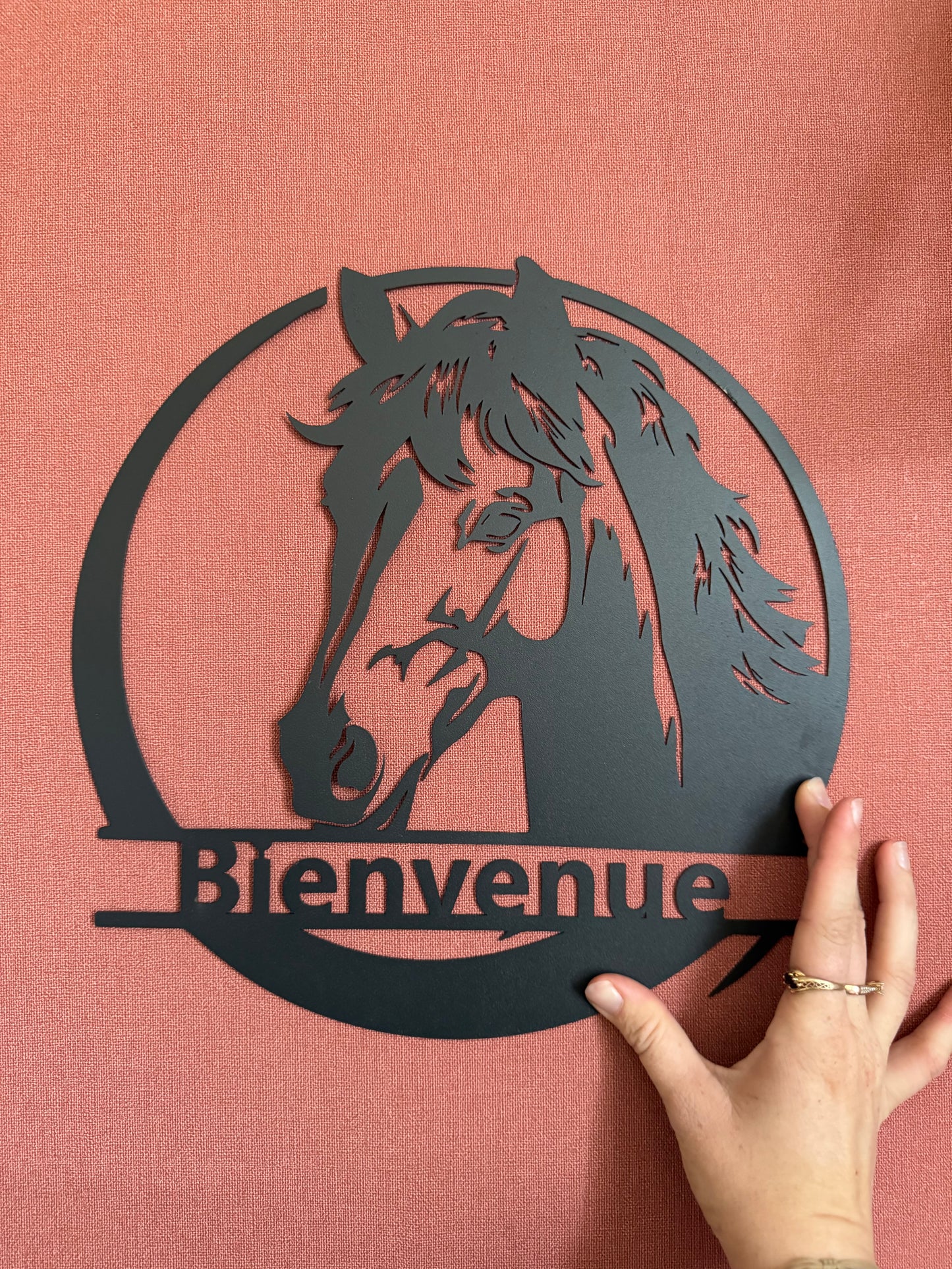 Décoration mural en métal cheval
