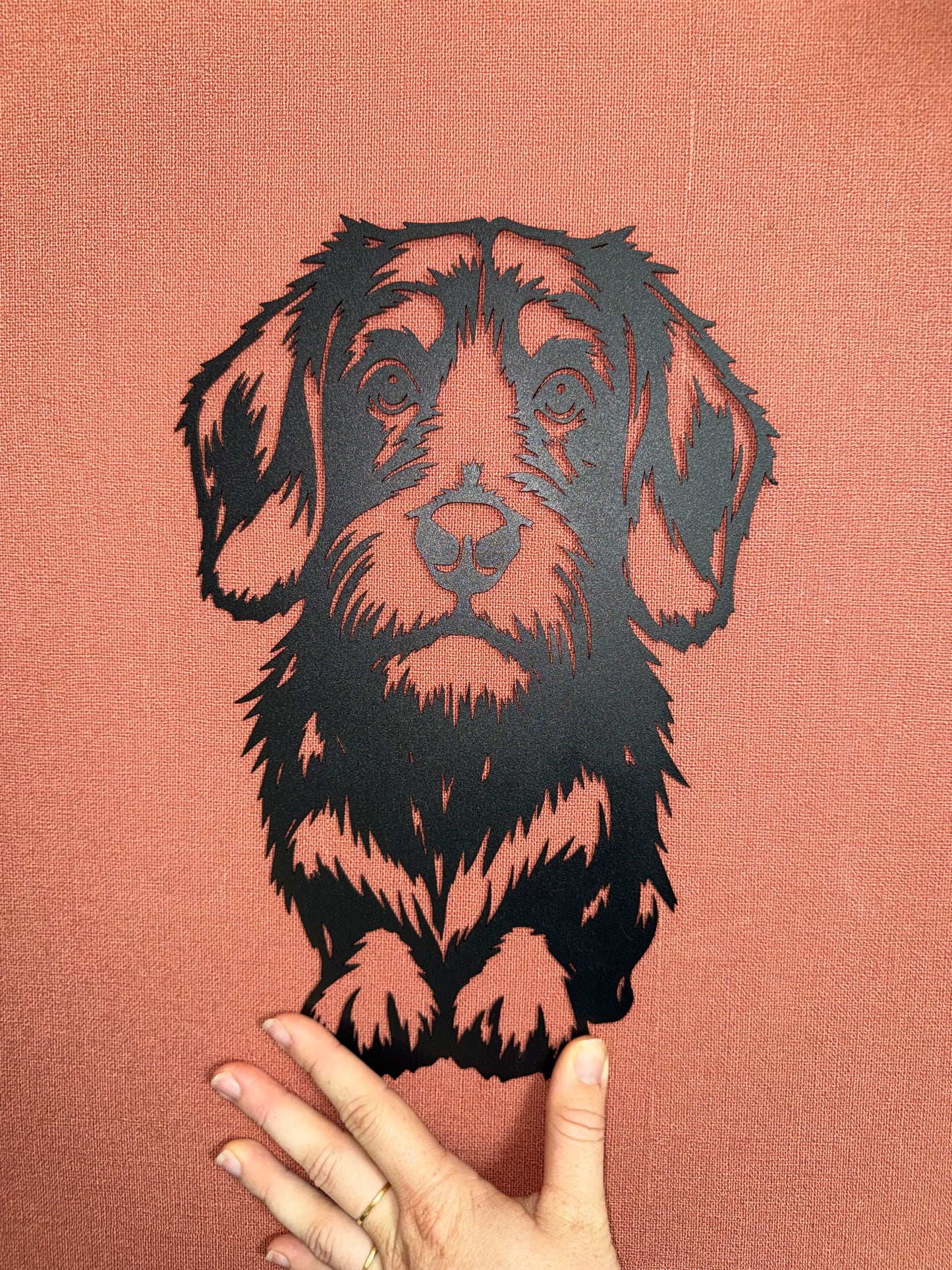 Décoration mural en métal chien fox terrier
