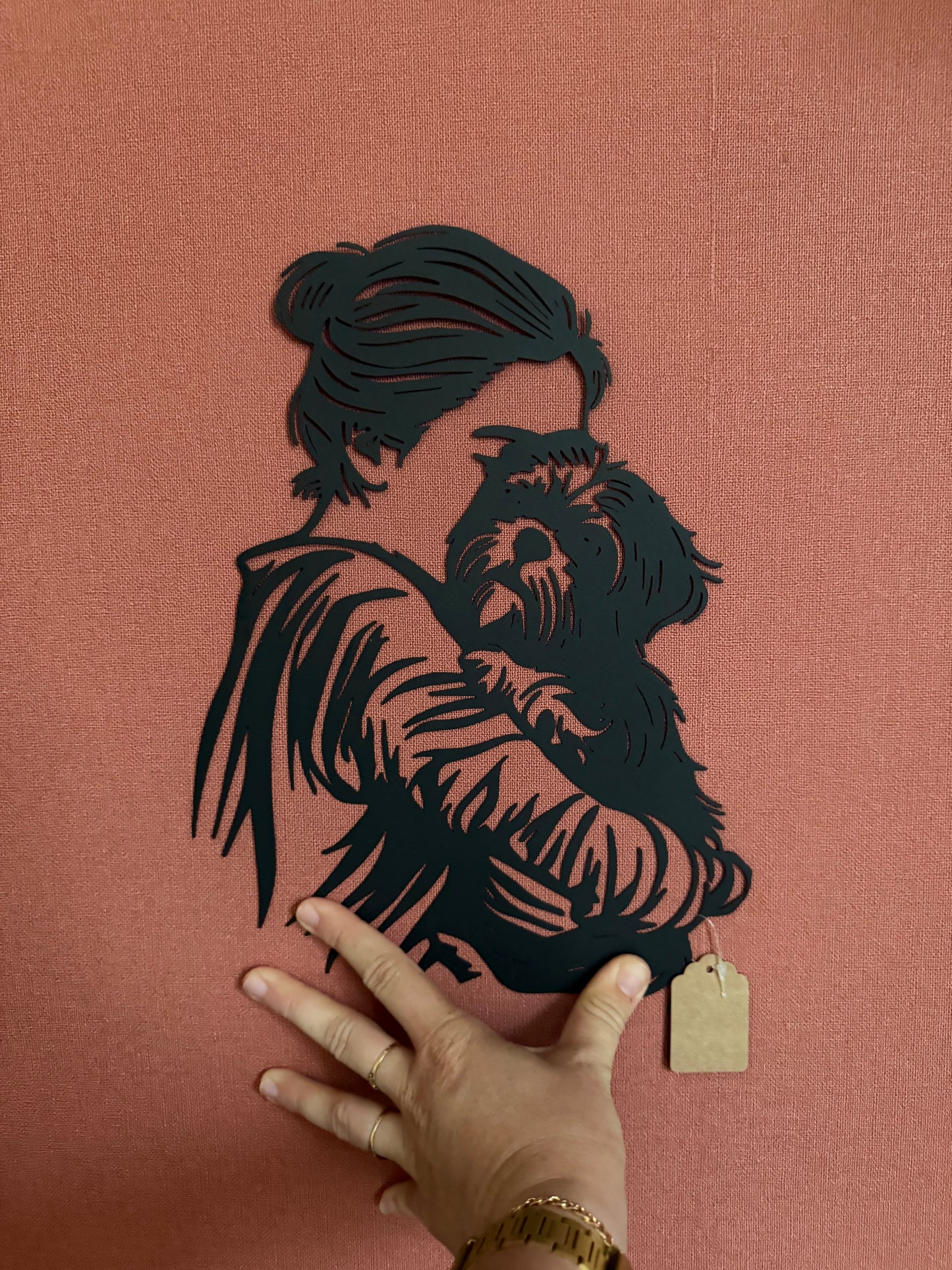 Décoration mural en métal chien bichon