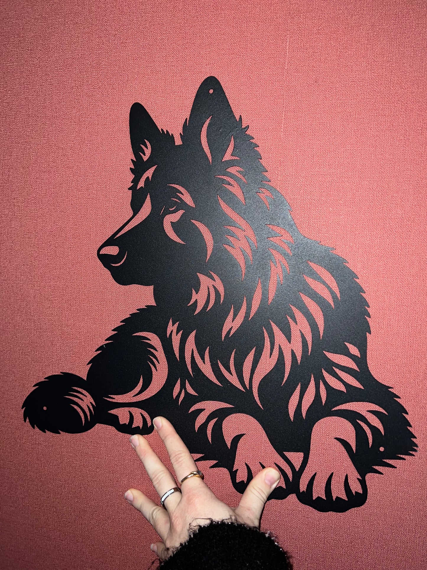 Décoration mural en métal chien berger allemand