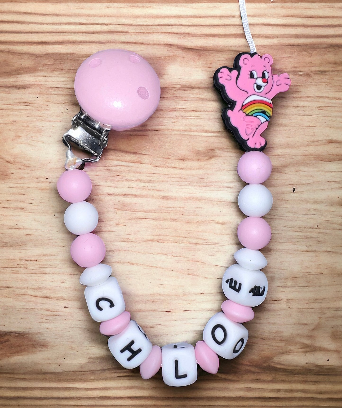 Attache tétine personnalisée bisounours