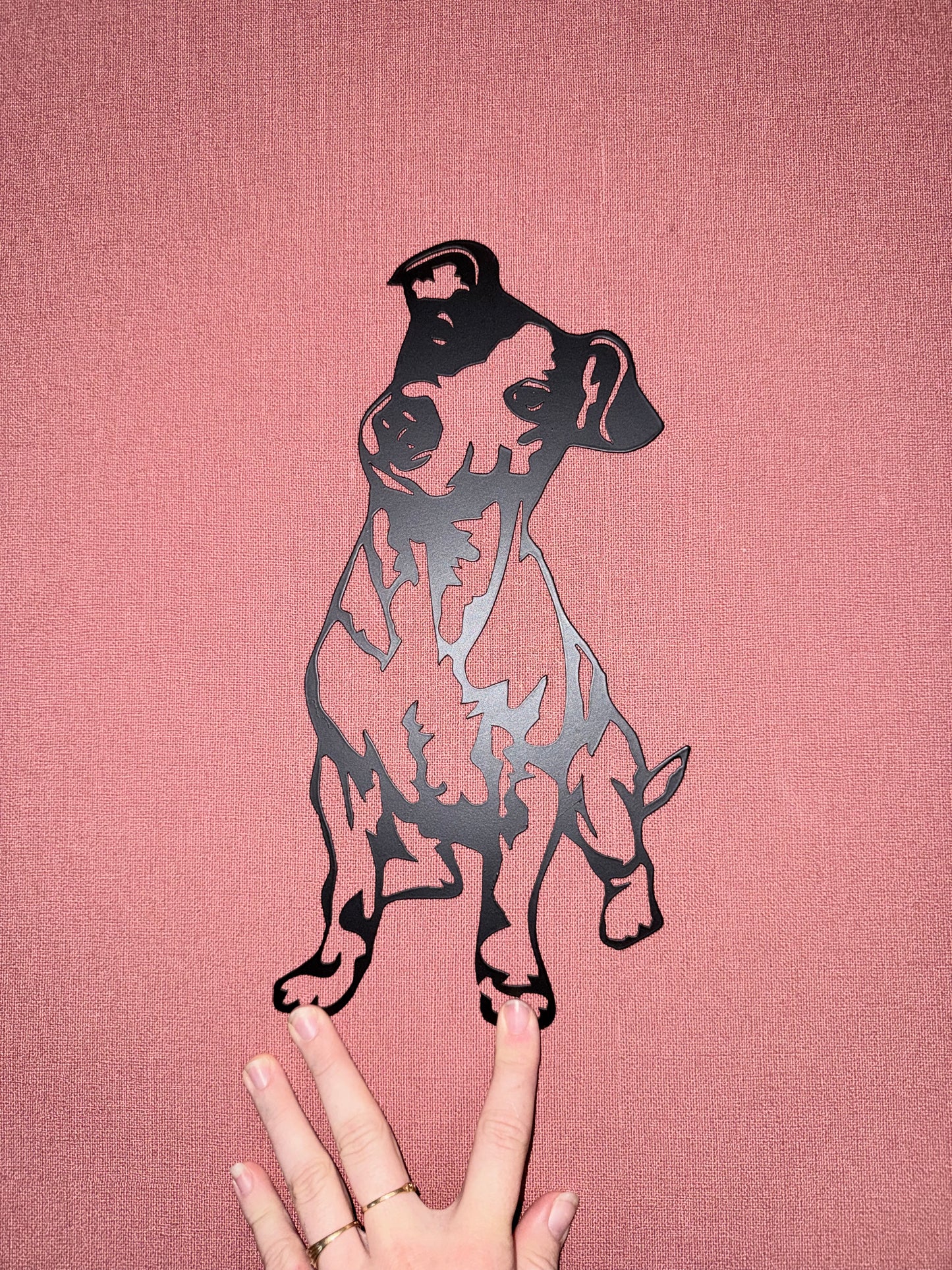 Décoration mural en métal chien jack russel
