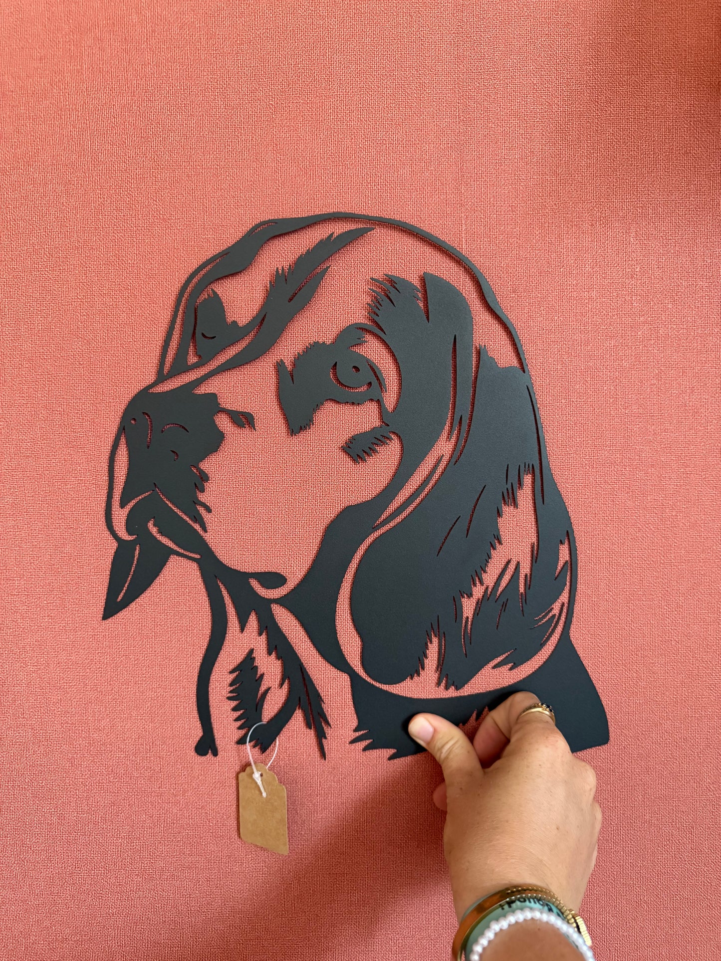 Décoration mural en métal chien beagle