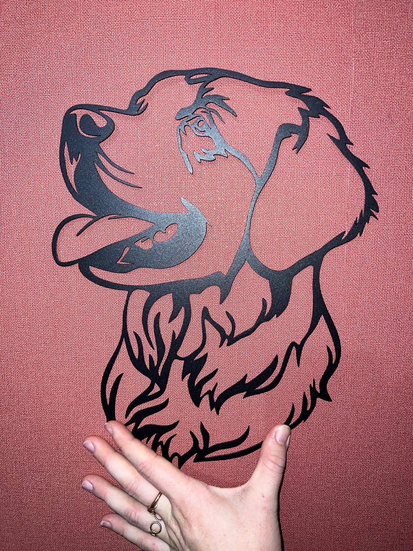 Décoration mural en métal chien golden retriever