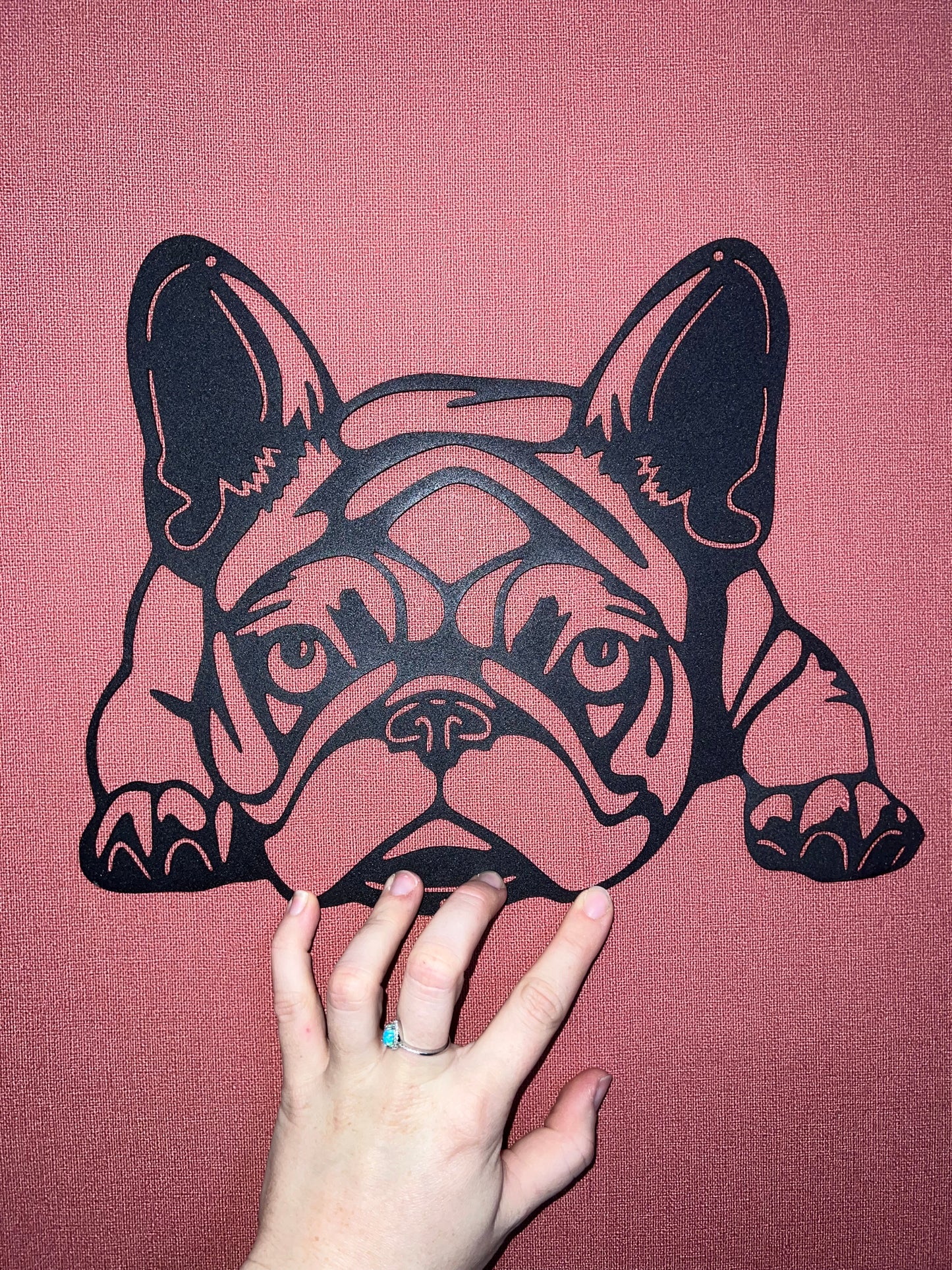 Décoration mural en métal chien bulldog