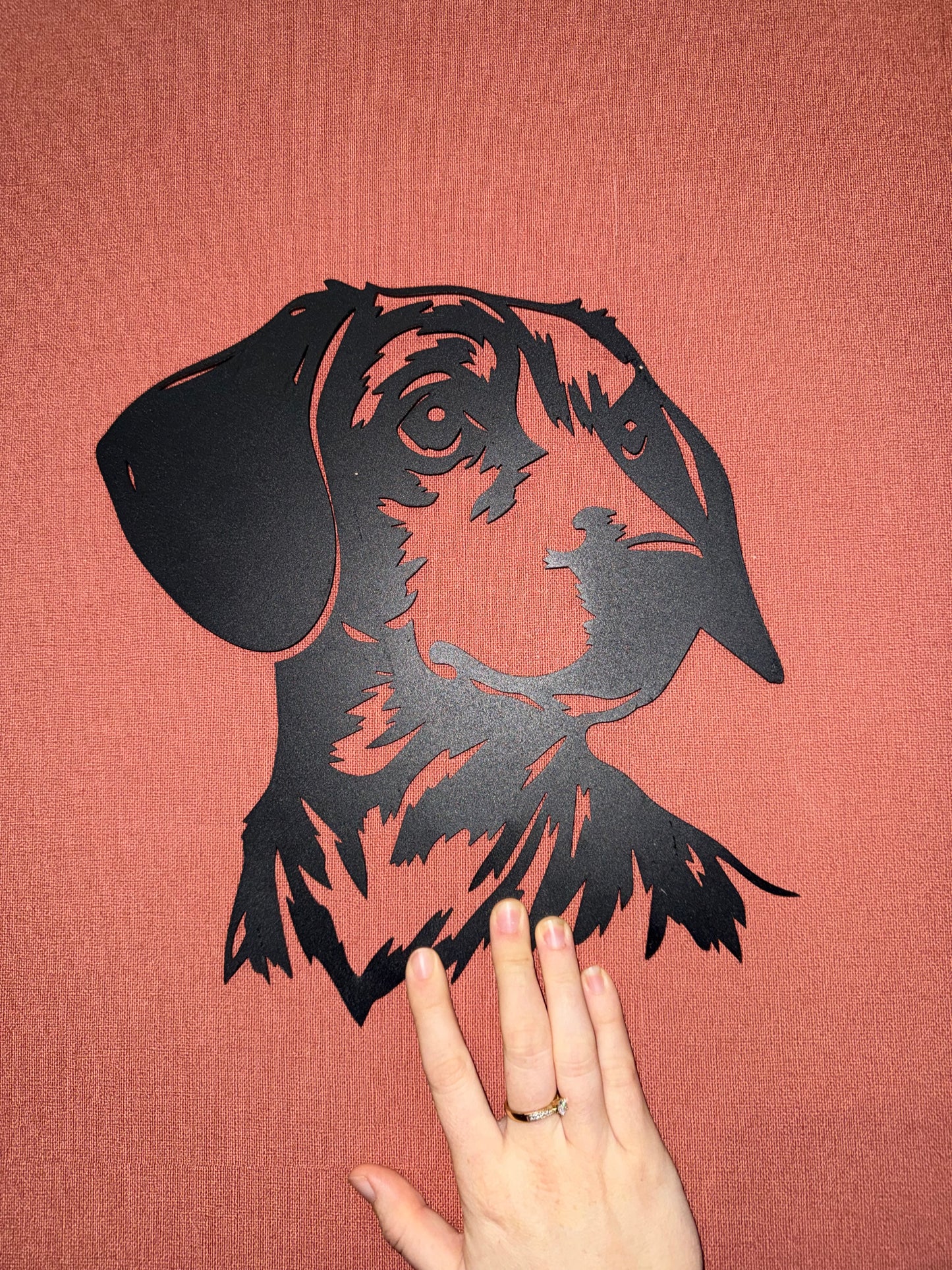 Décoration mural en métal chien teckel