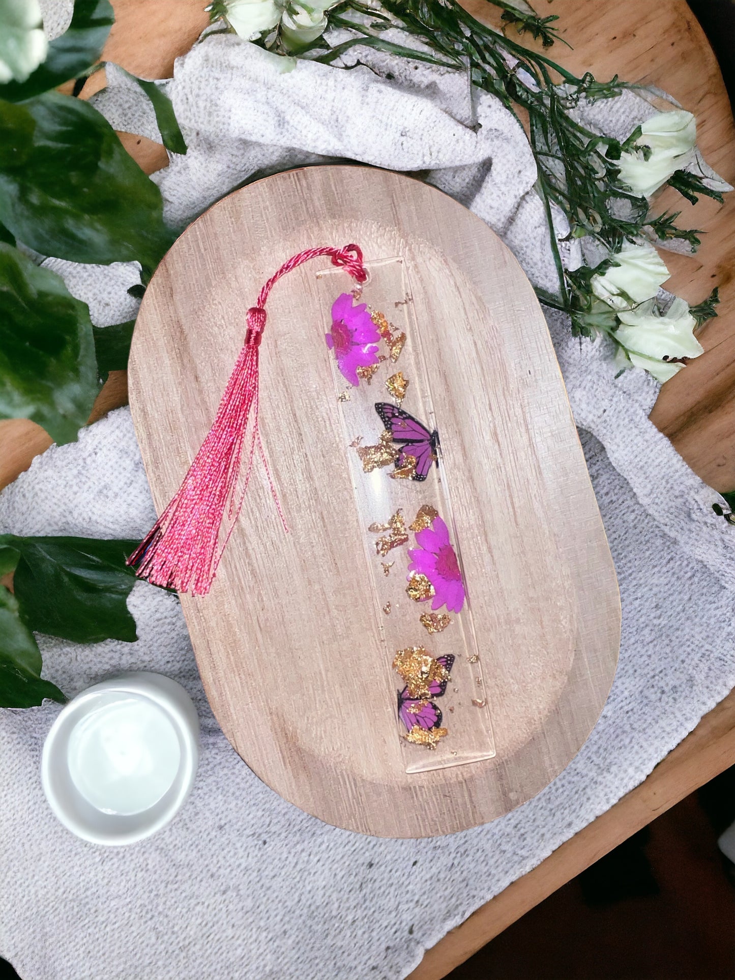 Marque pages avec fleurs séchées