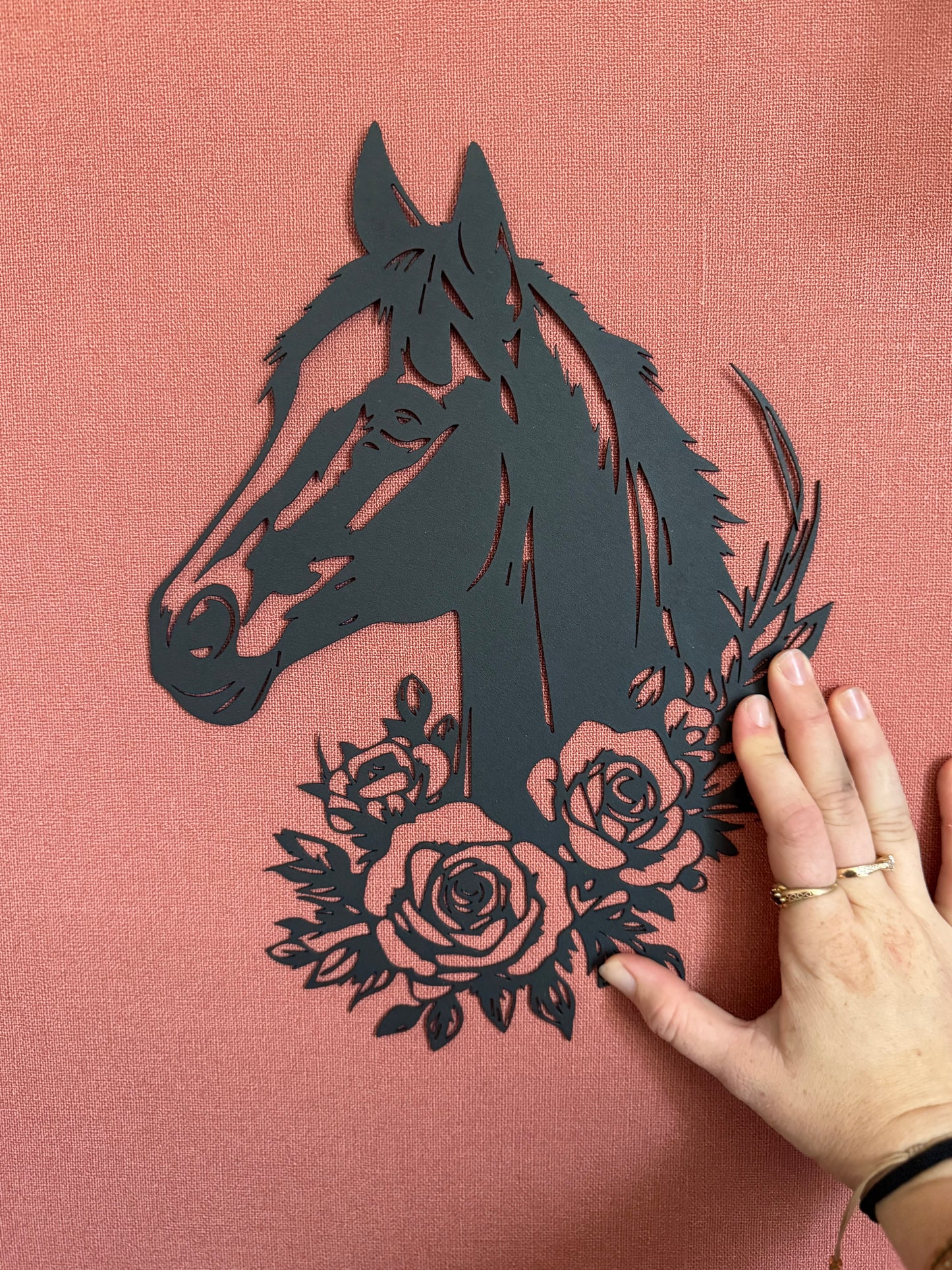 Décoration mural en métal cheval