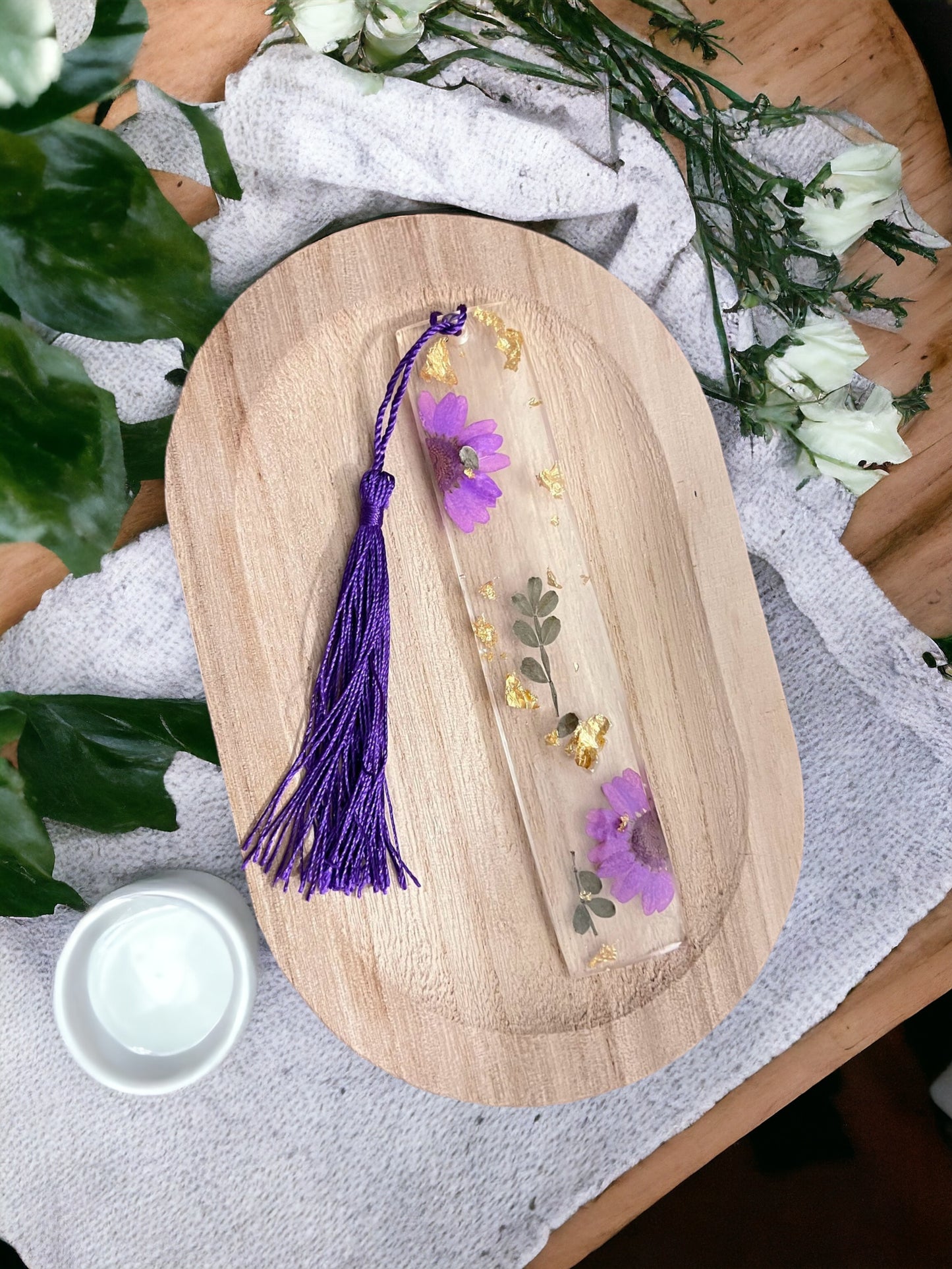 Marque pages avec fleurs séchées