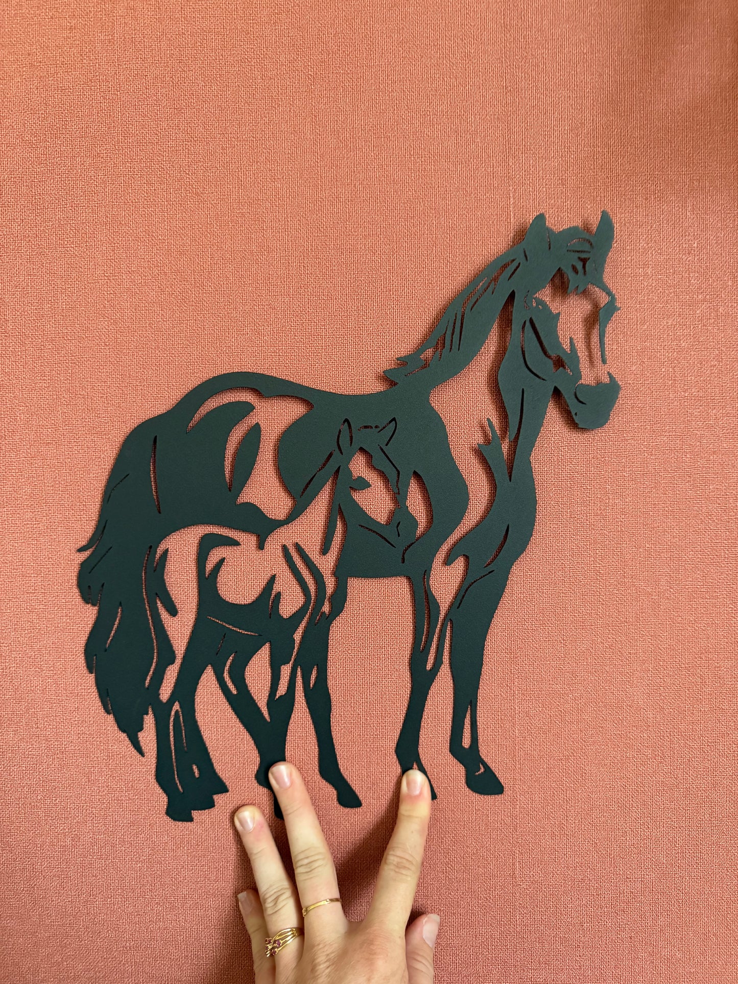 Décoration mural en métal cheval