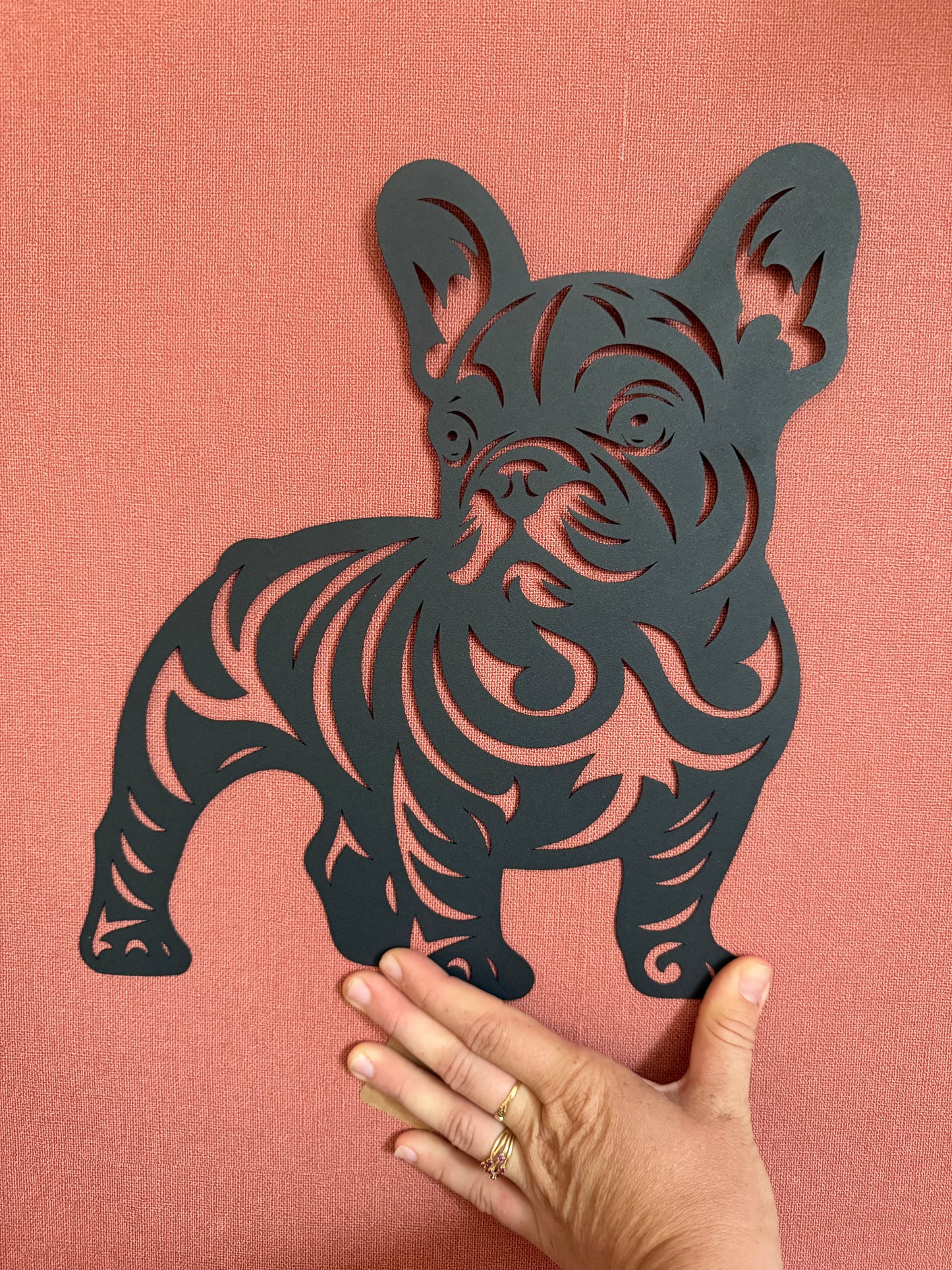 Décoration mural en métal chien bulldog