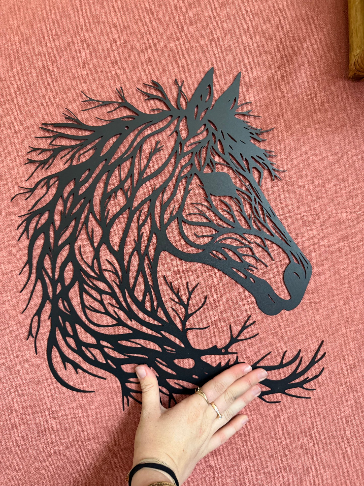 Décoration mural en métal cheval