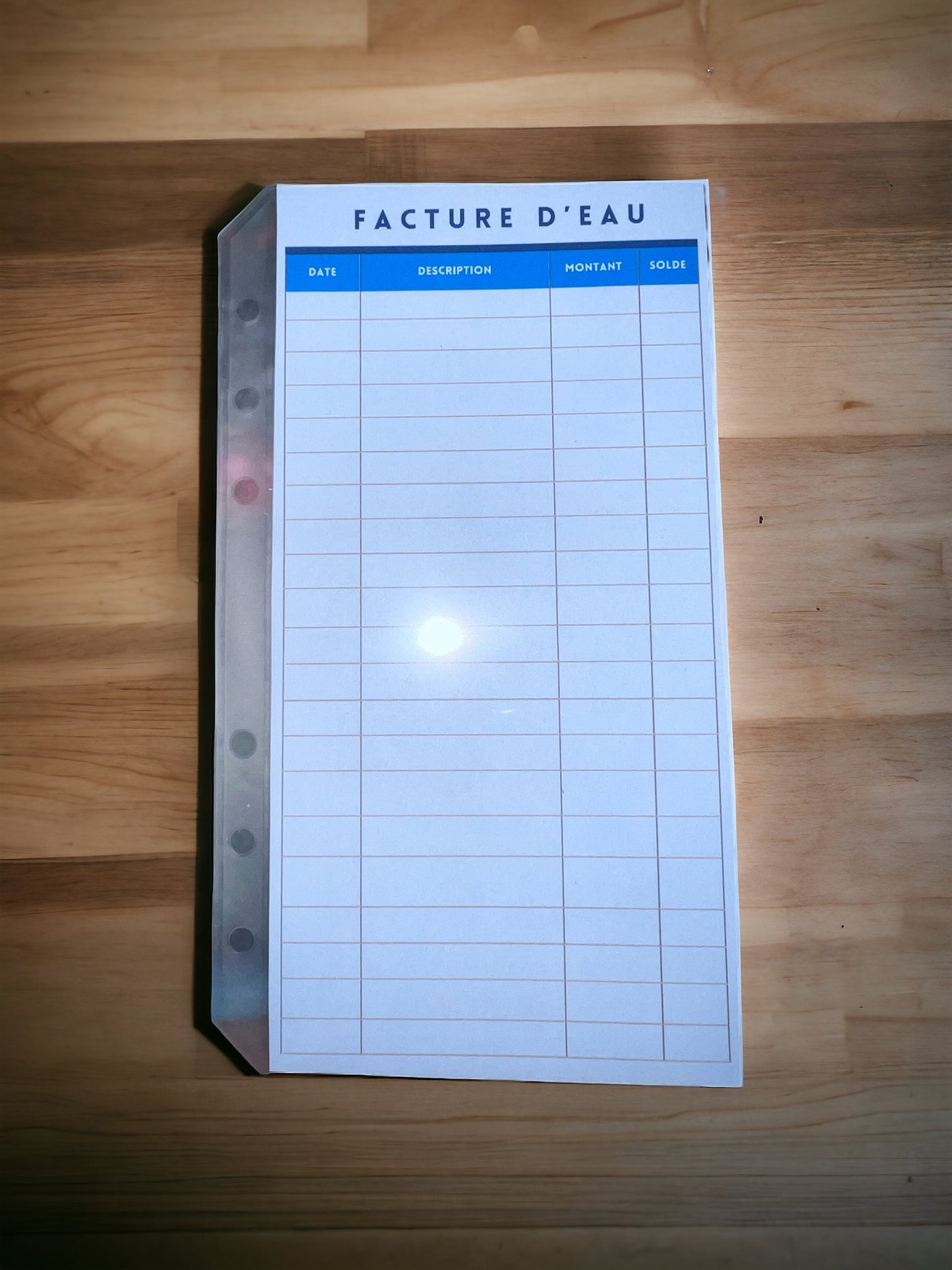 Fiche épargne budget facture d’eau