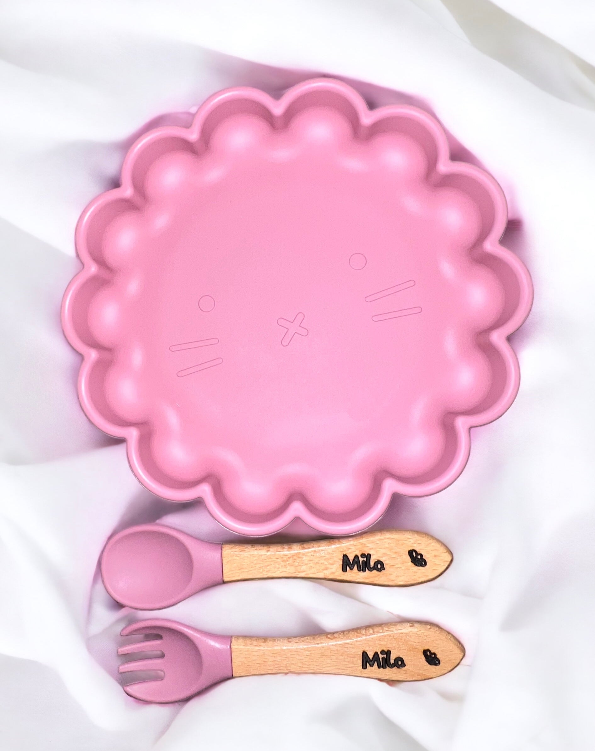 cuillère silicone personnalisée pour bébé : prénom, couleurs, formes