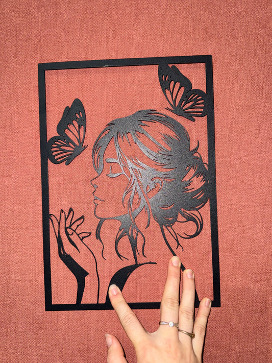 Décoration mural en métal femme