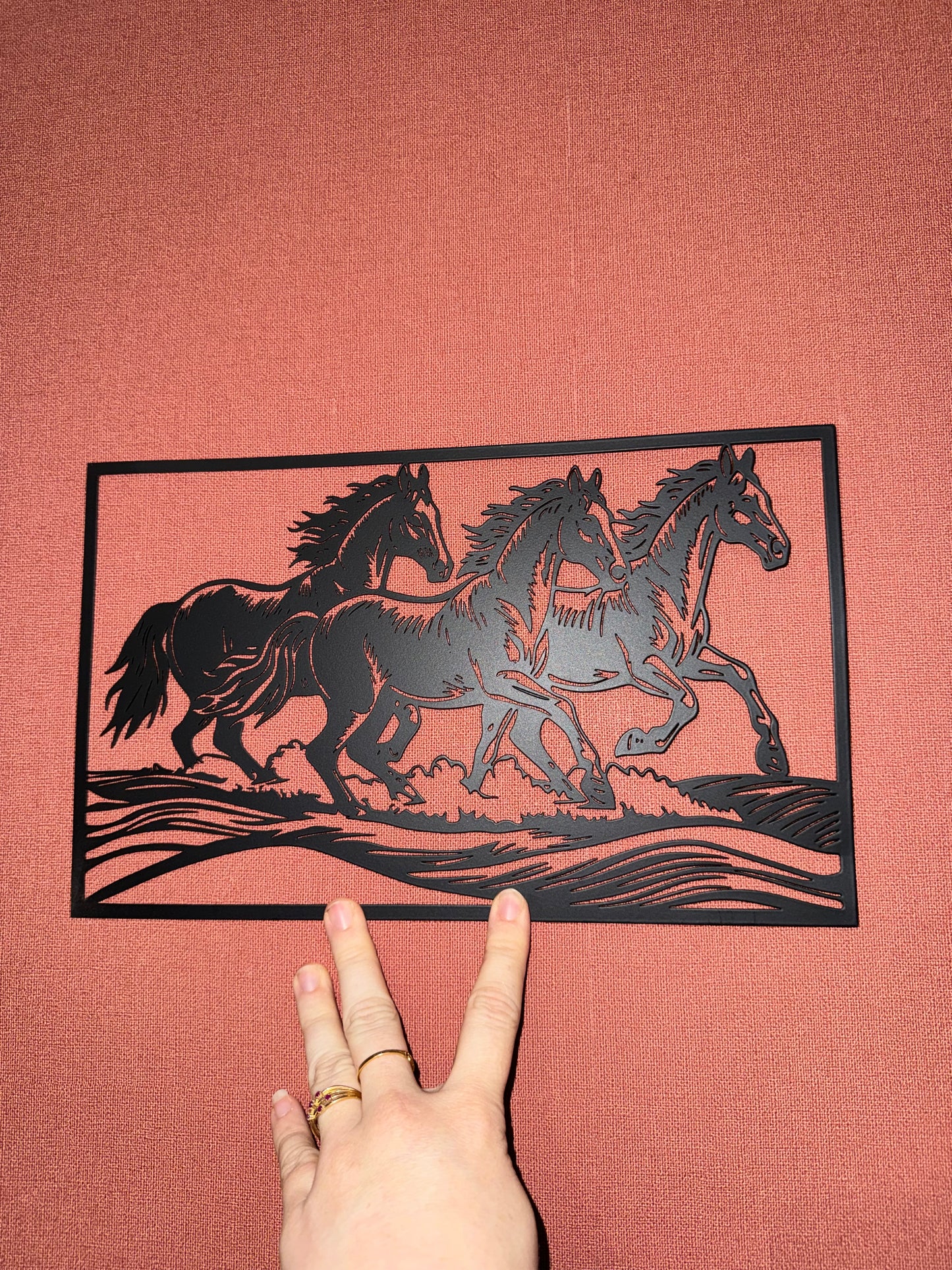 Décoration mural en métal cheval