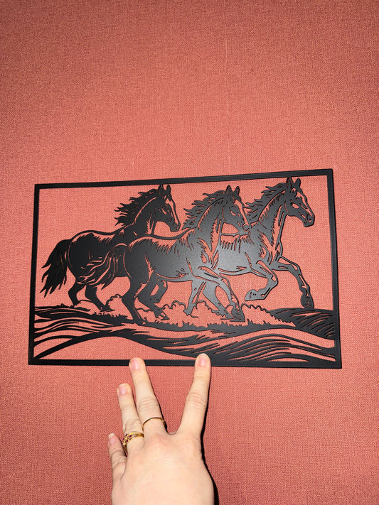 Décoration mural en métal cheval