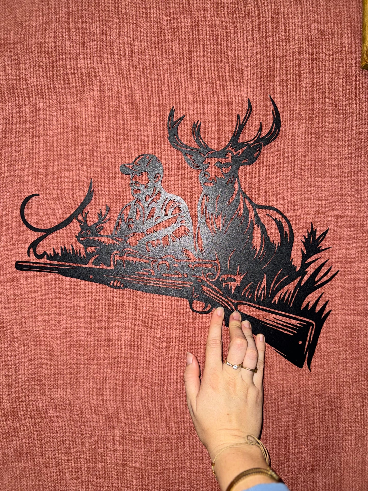 Décoration mural en métal chasseur