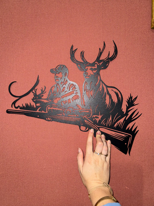 Décoration mural en métal chasseur