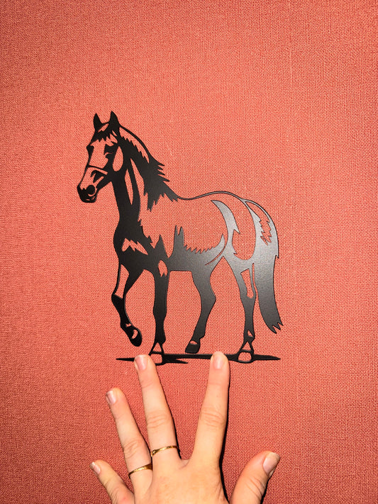 Décoration mural en métal cheval