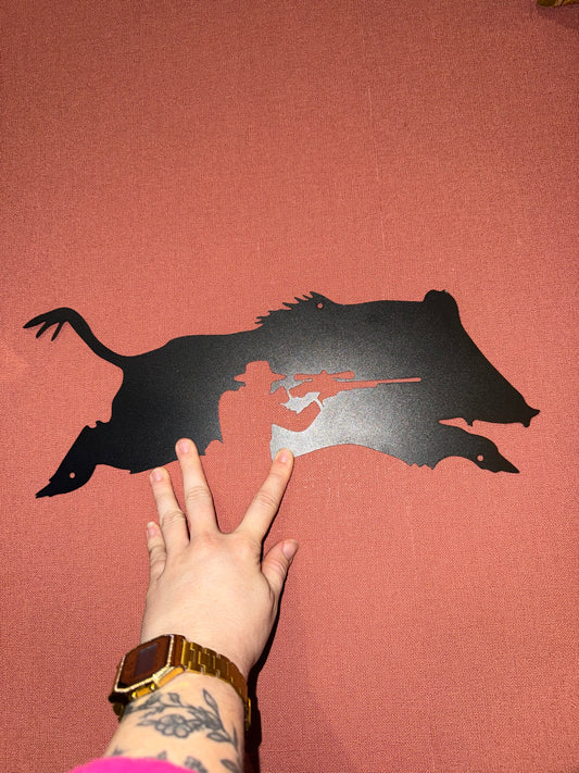 Décoration mural en métal sanglier