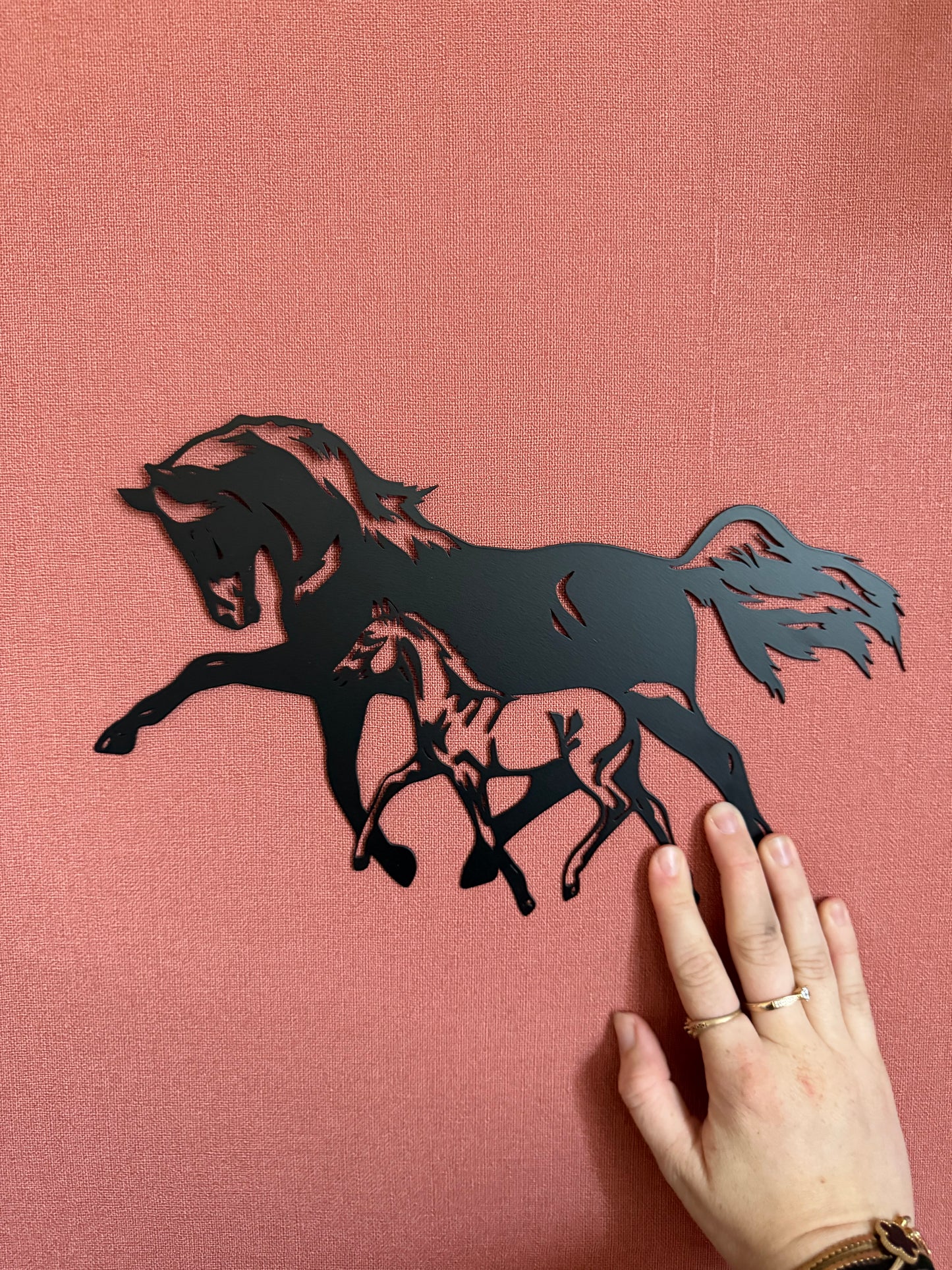 Décoration mural en métal cheval