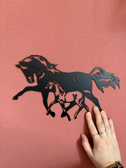 Décoration mural en métal cheval