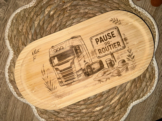 Planche apéro / planche à découper camion poids lourds gravée, idée cadeau papy, mamie, marraine, papa, mariage