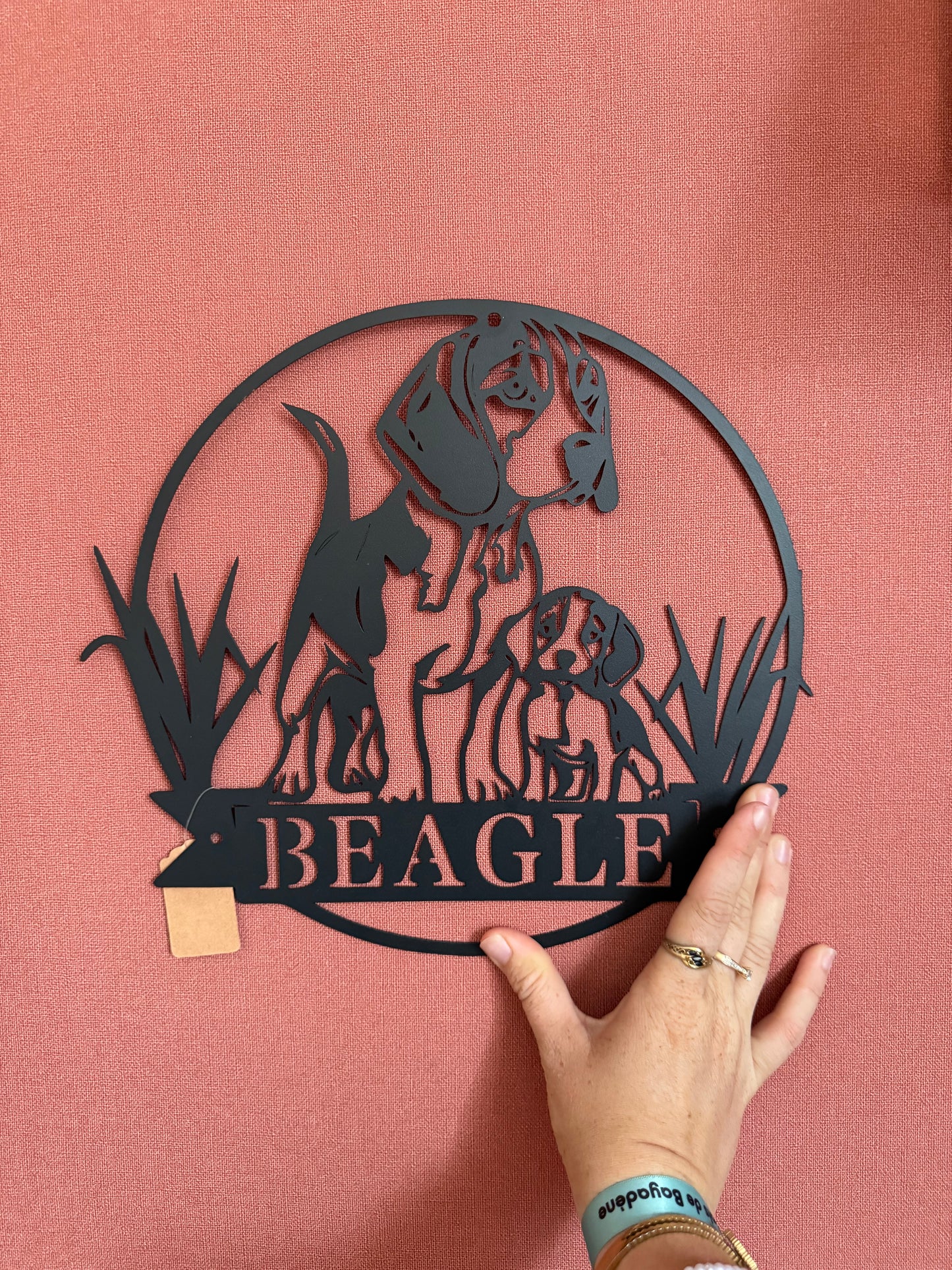 Décoration mural en métal chien beagle