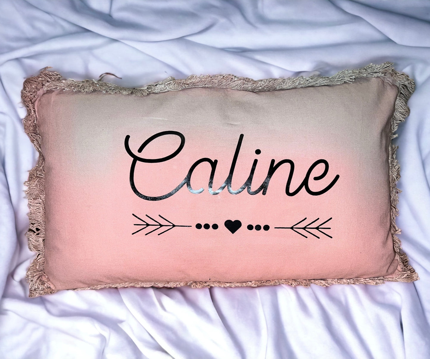 Coussin personnalisé rose