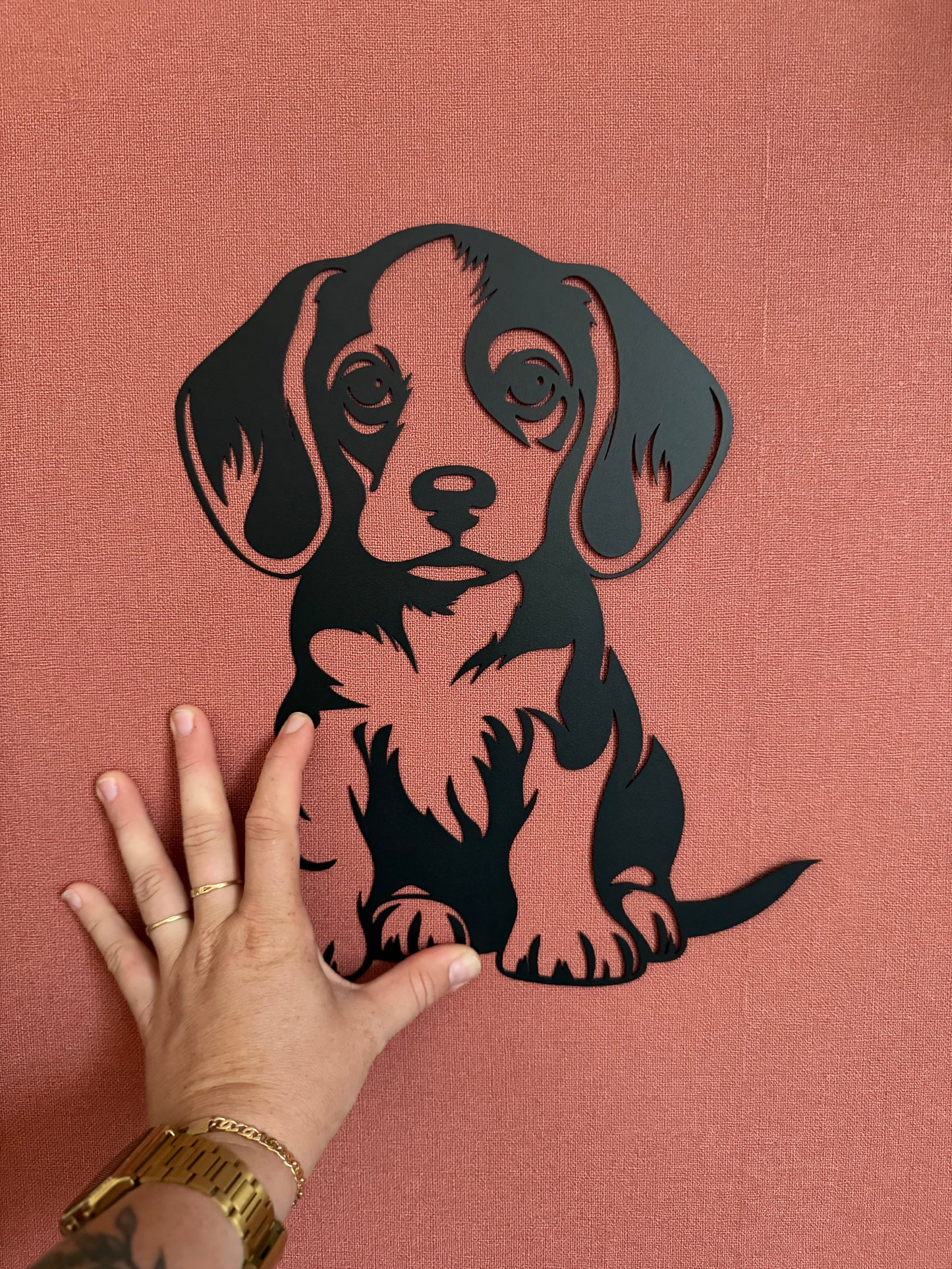 Décoration mural en métal chien beagle