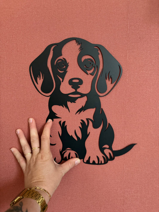 Décoration mural en métal chien beagle
