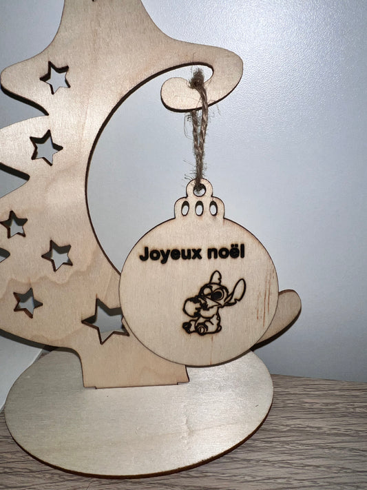 Boule de noël gravée, personnalisée