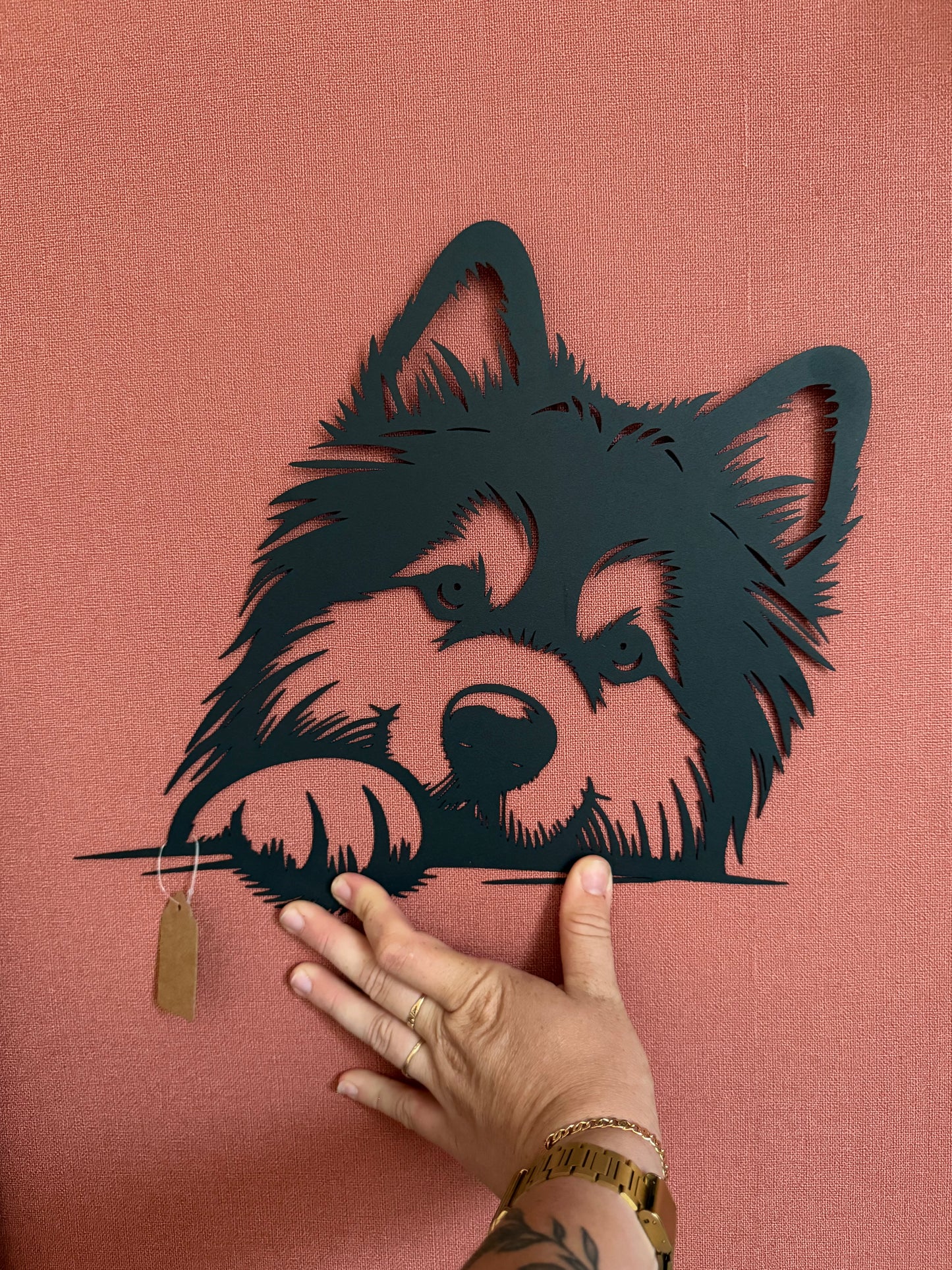 Décoration mural métal chien husky
