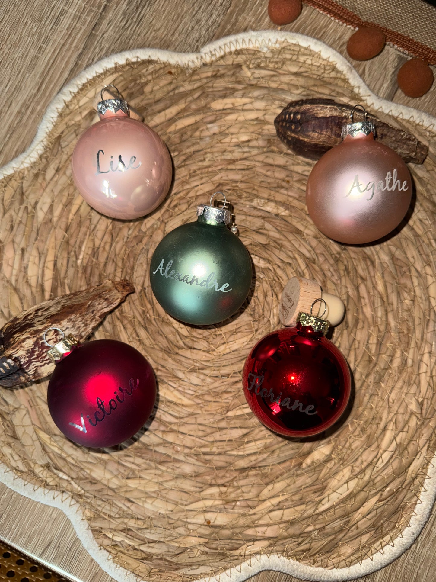 Boule de noël gravée