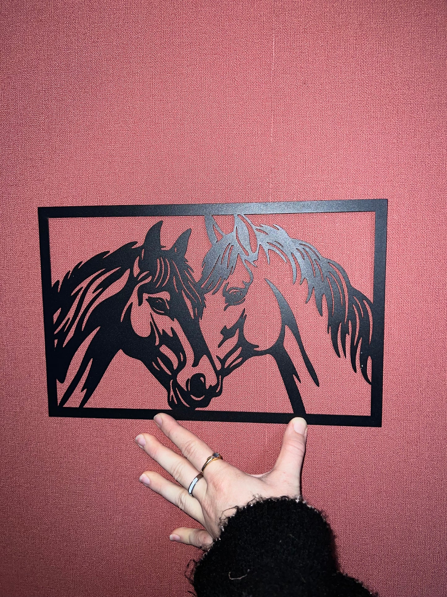 Décoration mural en métal cheval
