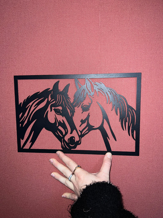 Décoration mural en métal cheval