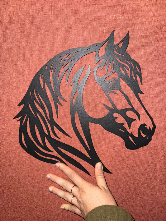 Décoration mural en métal cheval
