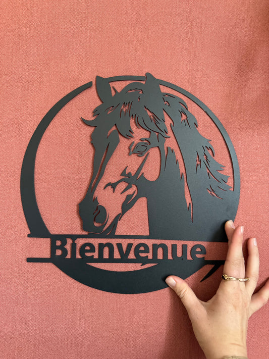 Décoration mural en métal cheval