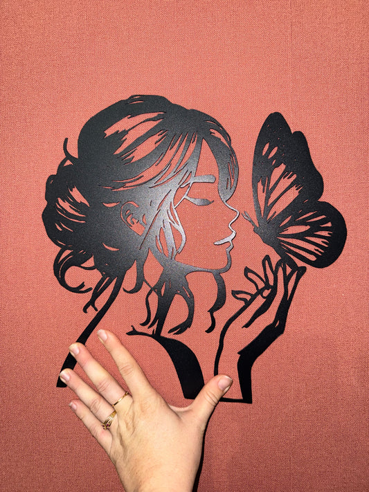 Décoration mural en métal femme