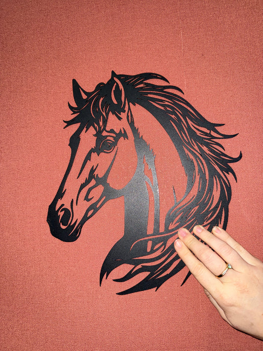 Décoration mural en métal cheval