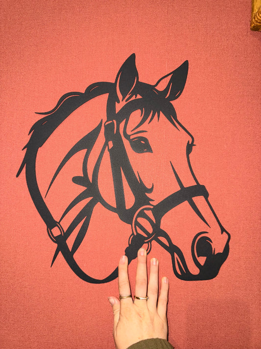 Décoration mural en métal cheval