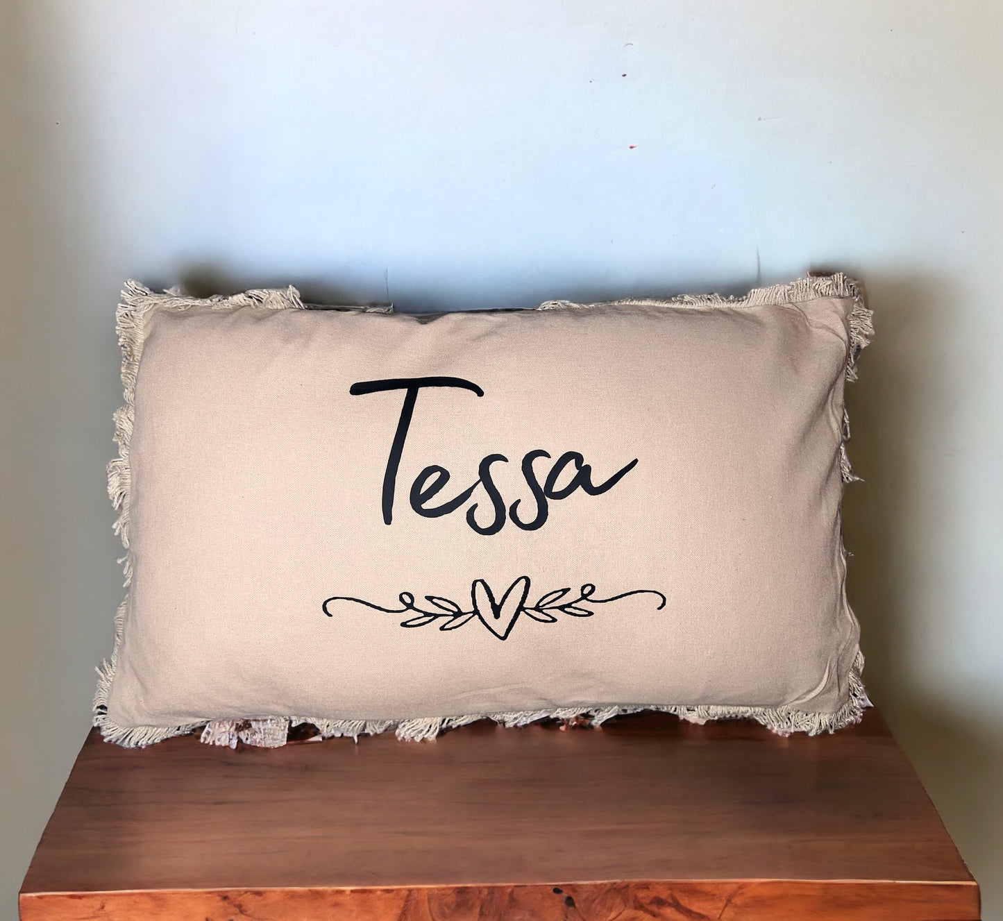 Coussin personnalisé beige