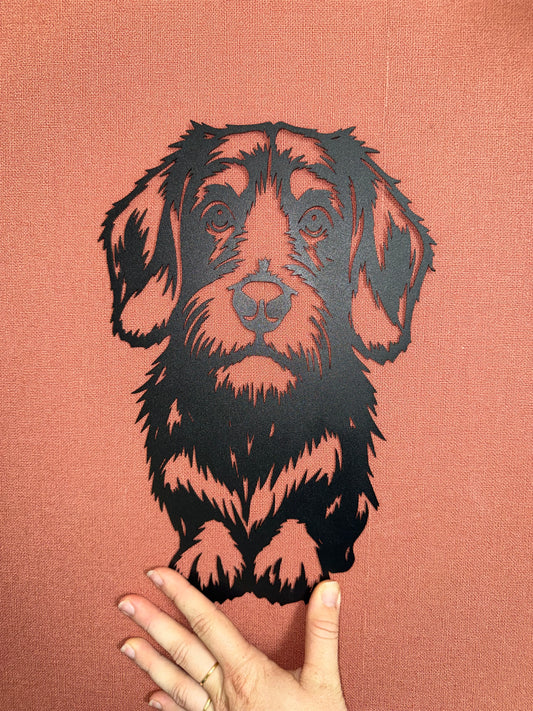 Décoration mural en métal chien fox terrier